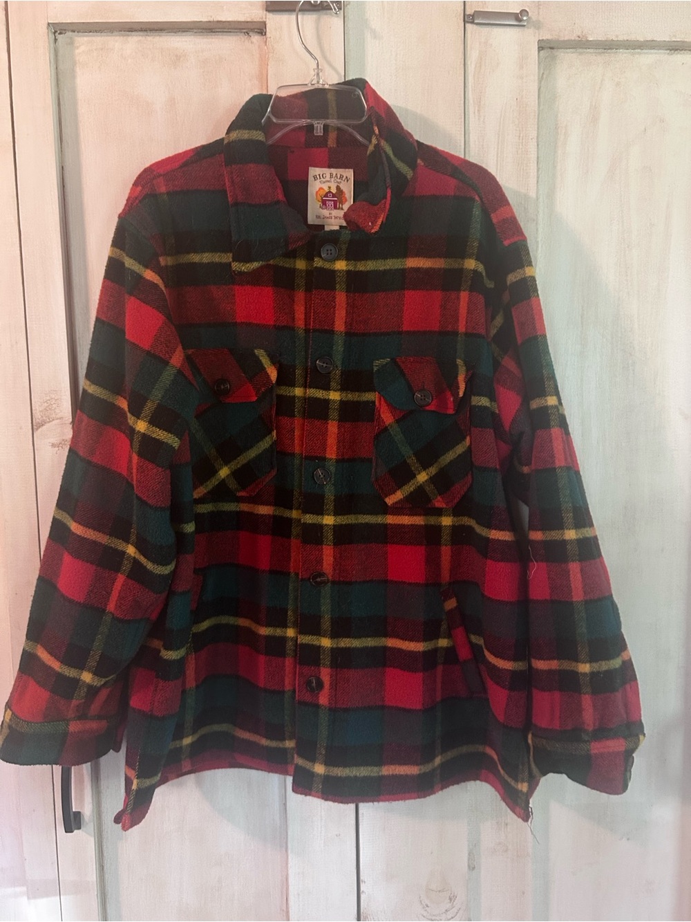 Kiel James Patrick Red, Green & Yellow Big Barn Manchester Flannel Coat: Unisex